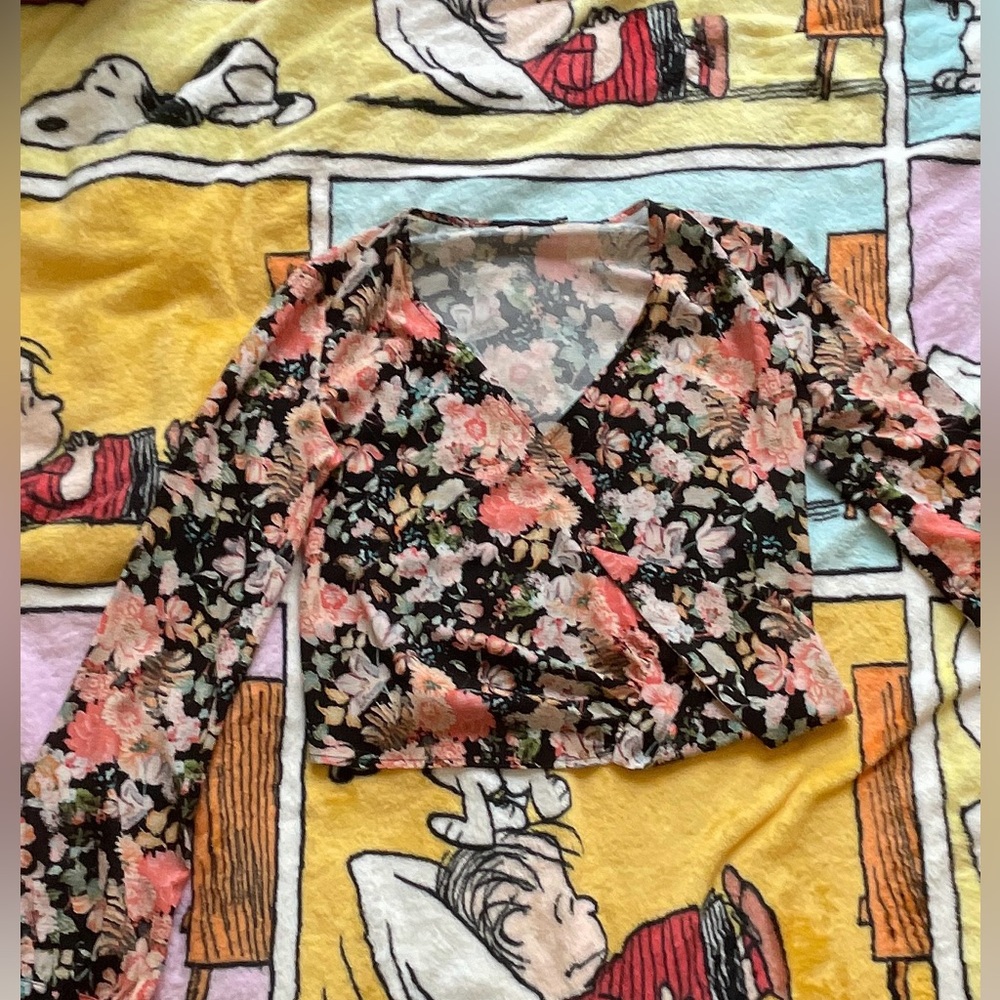 Floral Wrap Top